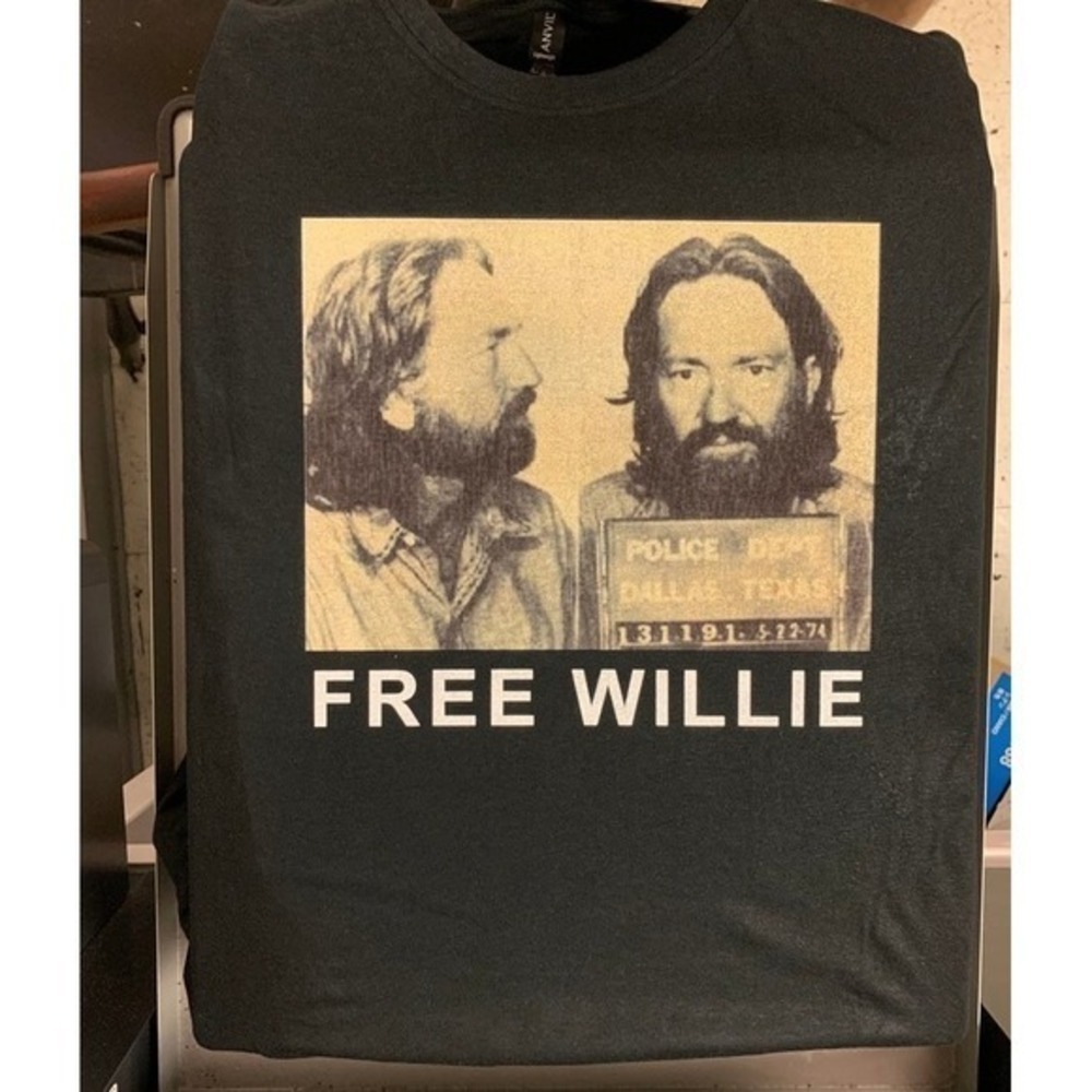 Willie Nelson Mugshot Retro Country Music Band Concert Graphic T-Shirt